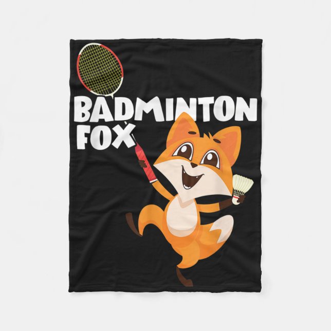 Badminton Fox  Fleece Blanket (Front)