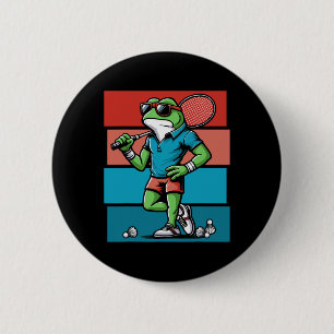 Badminton Frog Shuttle Poona  6 Cm Round Badge