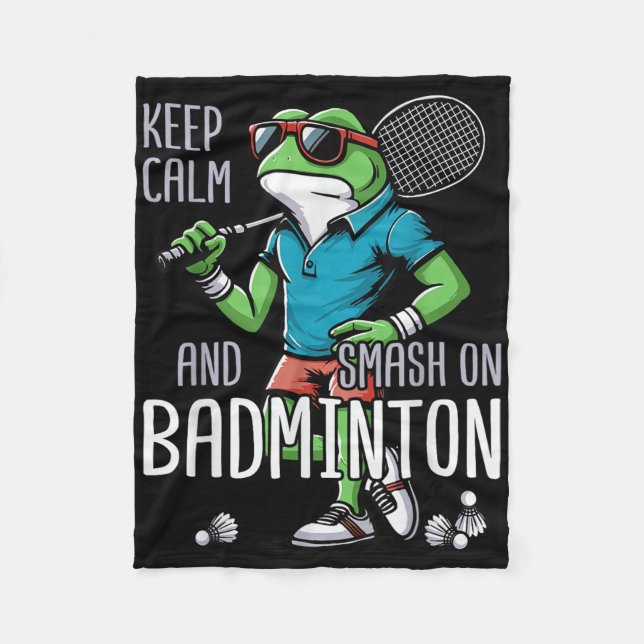 Badminton Frog Shuttle Poona  Fleece Blanket (Front)