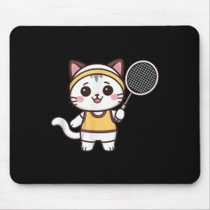Badminton Funny Cat Women Girls Badminton Player K Mouse Pad