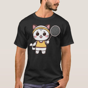 Badminton Funny Cat Women Girls Badminton Player K T-Shirt