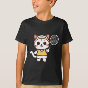 Badminton Funny Cat Women Girls Badminton Player K T-Shirt