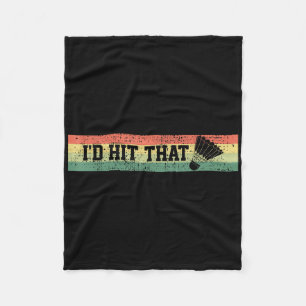 Badminton Funny Player Gift Tee Vintage Retro Styl Fleece Blanket