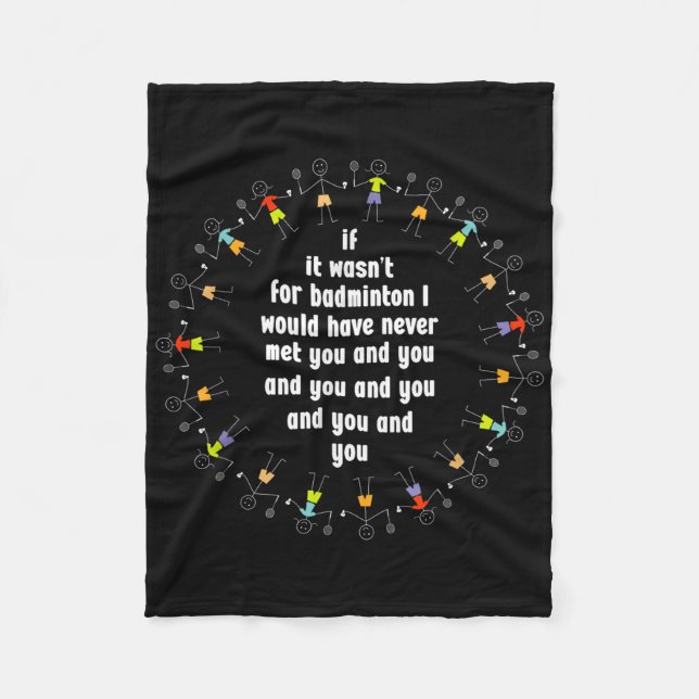 Badminton Game Lover Shuttle Player Badminton Play Fleece Blanket (Front)