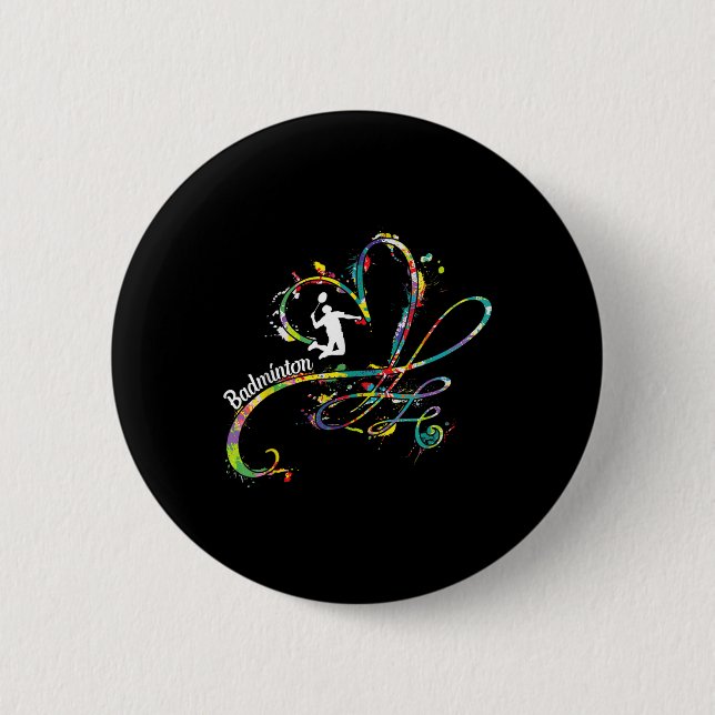 Badminton Game Player Shuttle Player Badminton  6 Cm Round Badge (Front)
