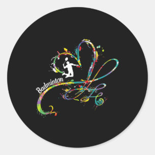 Badminton Game Player Shuttle Player Badminton Classic Round Sticker