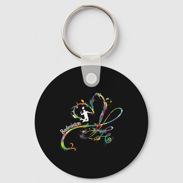 Badminton Game Player Shuttle Player Badminton  Key Ring (Front)