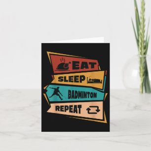 Badminton Game Repeat Shuttle Retro Badminton Play Card