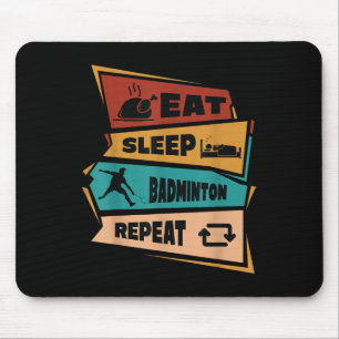 Badminton Game Repeat Shuttle Retro Badminton Play Mouse Pad