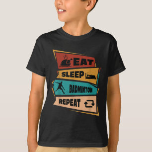 Badminton Game Repeat Shuttle Retro Badminton Play T-Shirt