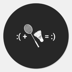 Badminton Game Shuttle Sport Badminton Classic Round Sticker