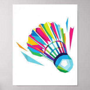 Badminton Game Shuttle Sport Badminton Pop Art Poster