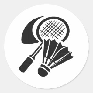 Badminton gift ideas classic round sticker