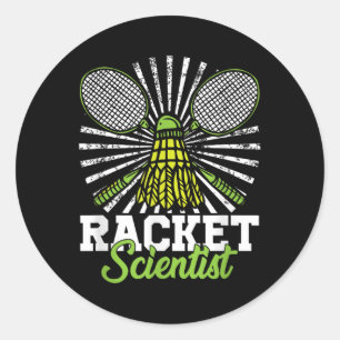 Badminton Gift Shuttle Racket Scientist Badminton  Classic Round Sticker
