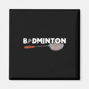 Badminton Gifts With Cute Badminton Racket & S Magnet