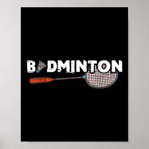 Badminton Gifts With Cute Badminton Racket &amp; S Poster