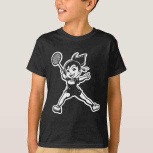 Badminton Girl Comic Shuttle Player T-Shirt