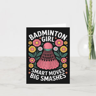 Badminton Girl Shuttle Funny Badminton Card
