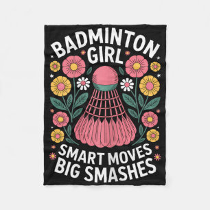 Badminton Girl Shuttle Funny Badminton Fleece Blanket