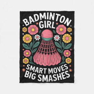 Badminton Girl Shuttle Funny Badminton  Fleece Blanket