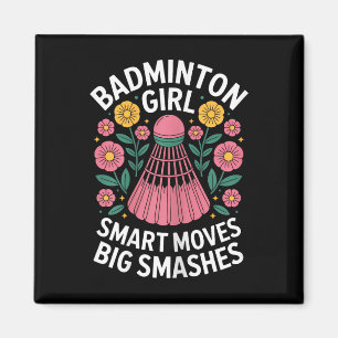 Badminton Girl Shuttle Funny Badminton Magnet