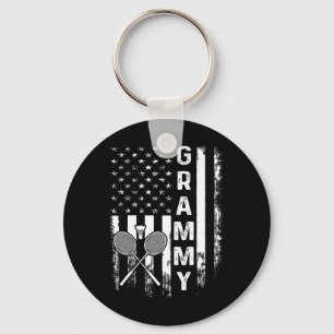 Badminton Grammy American Flag Vintage Christmas X Key Ring