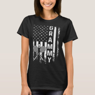 Badminton Grammy American Flag Vintage Christmas X T-Shirt
