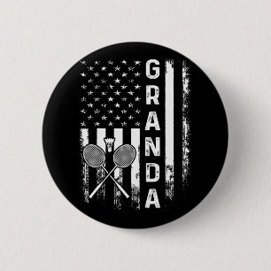 Badminton Granda American Flag Vintage Christmas X 6 Cm Round Badge