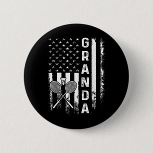 Badminton Granda American Flag Vintage Christmas X 6 Cm Round Badge