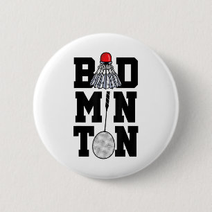 Badminton Graphic Badminton Player Shuttle Sports  6 Cm Round Badge