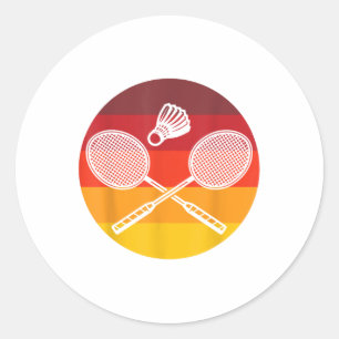 Badminton Graphic Badminton Player Shuttle Sports  Classic Round Sticker