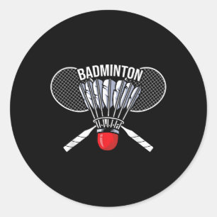 Badminton Graphic Badminton Player Shuttle Sports Classic Round Sticker
