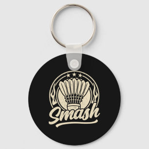 Badminton Graphic Badminton Player Shuttle Sports  Key Ring