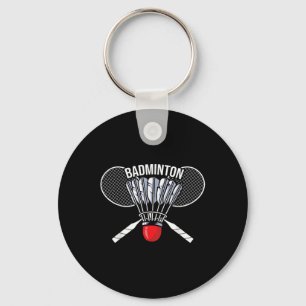 Badminton Graphic Badminton Player Shuttle Sports  Key Ring