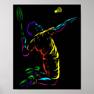 Badminton Graphic Badminton Player Shuttle Sports  Poster