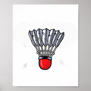 Badminton Graphic Badminton Player Shuttle Sports Poster