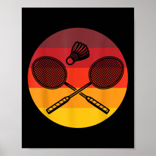Badminton Graphic Badminton Player Shuttle Sports  Poster