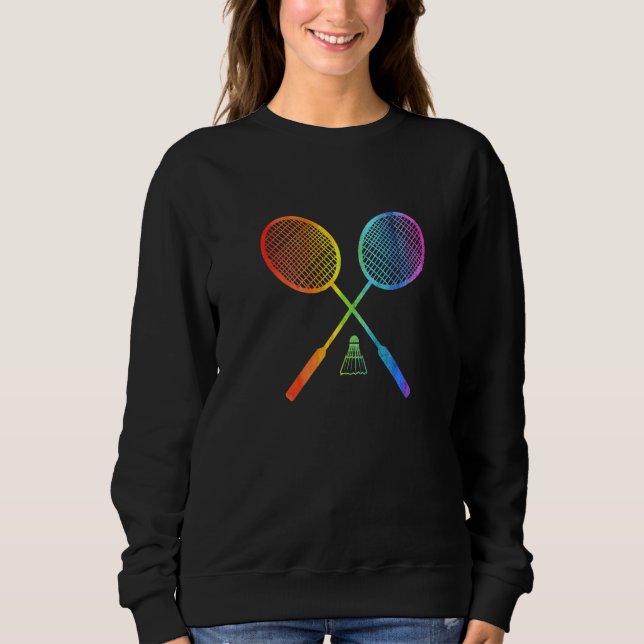 Badminton Graphic Badminton Player Shuttlecock Spo Sweatshirt (Front)