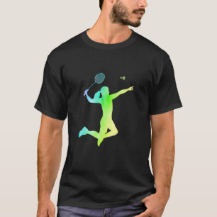 Badminton Graphic Badminton Player Shuttlecock Spo T-Shirt