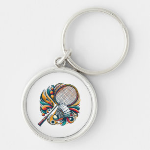 Badminton Graphic Key Ring