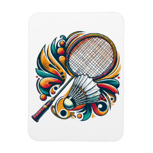 Badminton Graphic Magnet