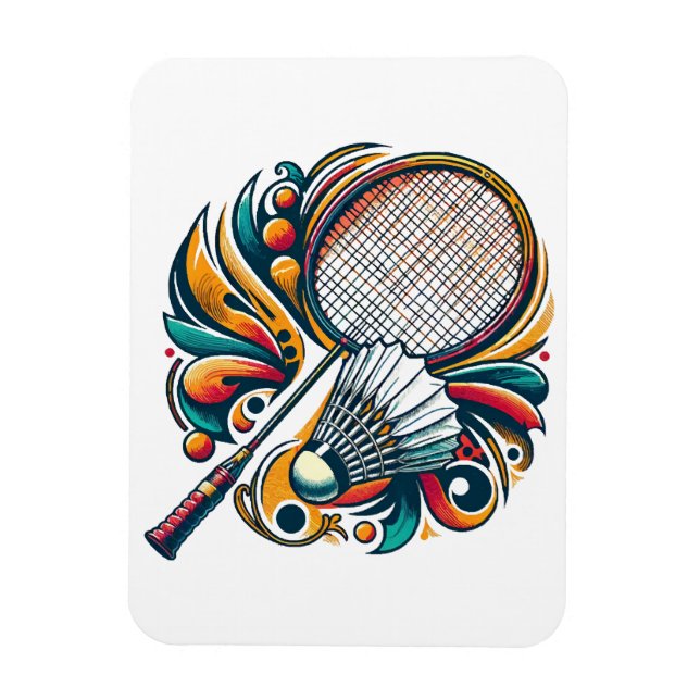 Badminton Graphic Magnet (Vertical)