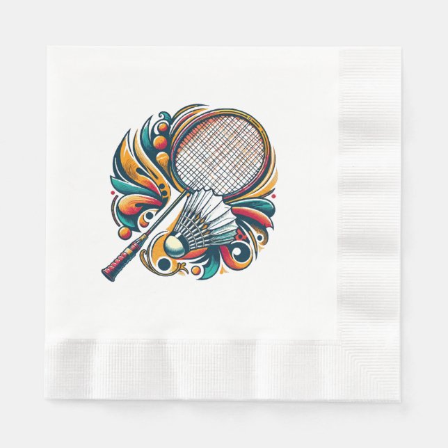 Badminton Graphic Napkin (Front)