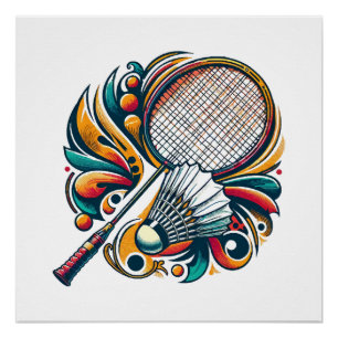 Badminton Graphic Poster