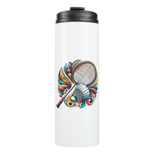 Badminton Graphic Thermal Tumbler (Front)