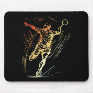 Badminton Guy Sketch Racquet Sport Shuttle  Mouse Pad