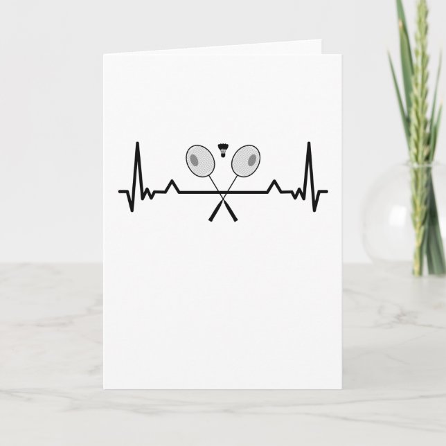 Badminton Heartbeat Gift Mum Dad Card (Front)