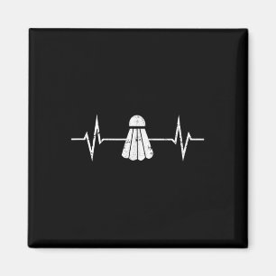 Badminton Heartbeat T Shirt Grunge Gift Player Coa Magnet