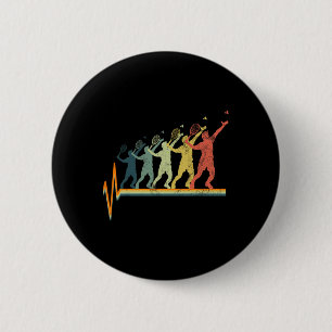 Badminton Heartbeat Vintage Retro Gift 6 Cm Round Badge