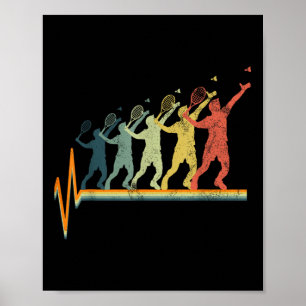 Badminton Heartbeat Vintage Retro Gift  Poster